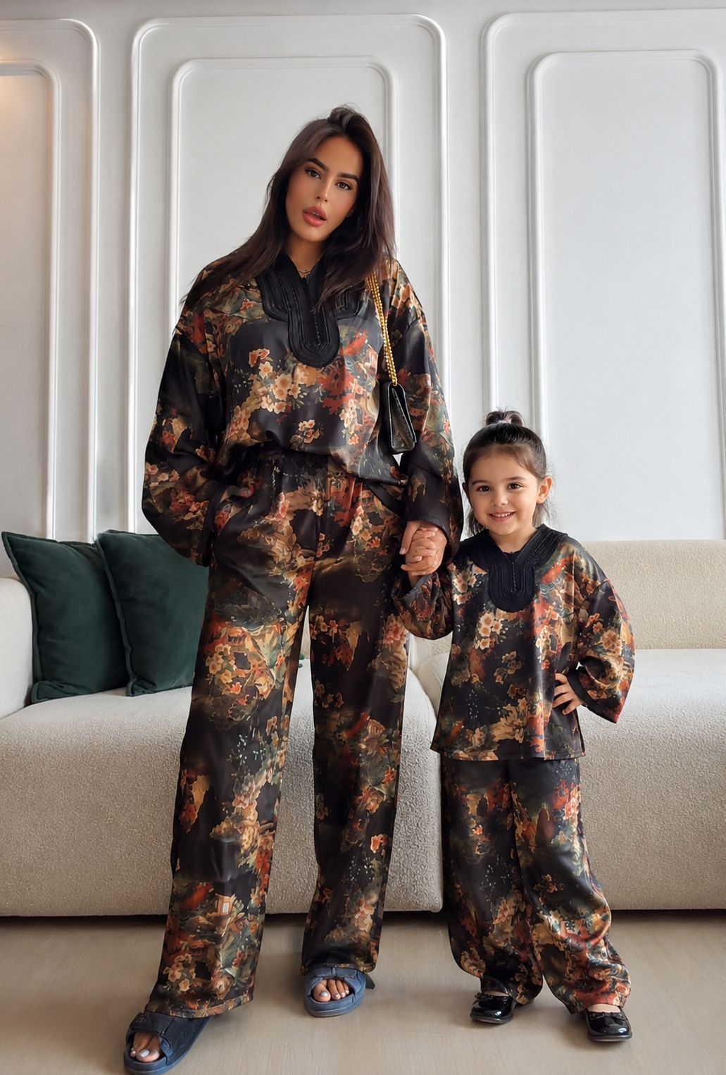 Ensemble Mère Fille Jabador Noir Fleurit